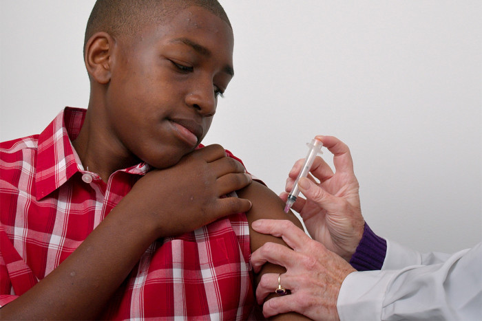 The human papillomavirus (HPV) vaccine is recommended for boys and girls at age 11 or 12. The vaccine protects against adult cancers caused by HPV infection, including cervical cancer in women and mouth and throat cancers in men.