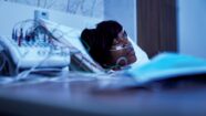A patient undergoes a sleep study at the Washington University Sleep Medicine Center.