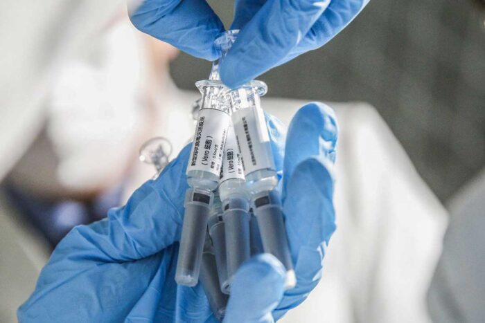 Inactivated Covid-19 vaccine samples at a Sinovac Biotech facility in Beijing on March 16.